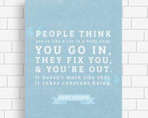 INSTANT DOWNLOAD Demi Lovato Fixing Typography Quote Poster ...