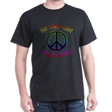 Hippie Chick 65th Birthday Dark T-Shirt for