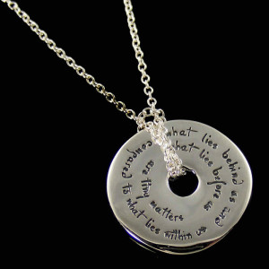 ... and What Lies Before Us, Emerson, Inspirational Quote Necklace Jewelry