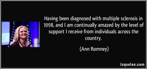 Having been diagnosed with multiple sclerosis in 1998, and I am ...