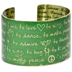 am not a cuff kinda girl, but I love jewelry with quotes and words ...