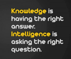Knowledge vs. Intelligence