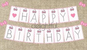 Instant Download Hello Kitty Birthday Banner