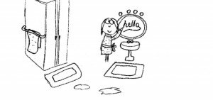 Happiness is, writing on a steamy mirror after a hot shower.