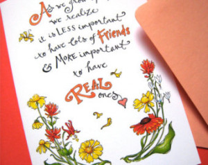 Friendship Quote Card - Best Friend Card - Girlfriend Birthday ...