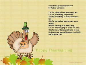 Best Funny Thanksgiving Poems For Teachers