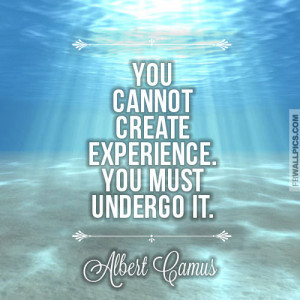 Albert Camus Undergoing Experience Quote Picture
