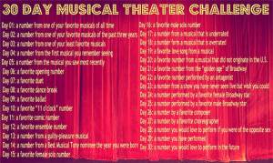 30 Day Musical Theatre Challenge ~ Definitely going to do this soon ...