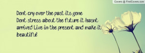 Don't cry over the past, it's gone. Don't stress about the future, it ...