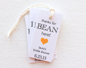 ... favor tags - bean tag s - thank you tags - wedding favor party favor