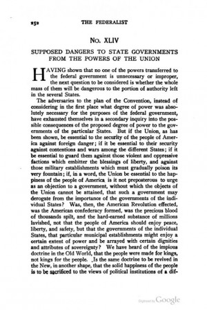 The Federalist Papers No. 45, Page 1