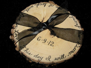 ... Ring Bearer Pillow Wood Tree Slice by HudsonBlockCo on Etsy, $24.00