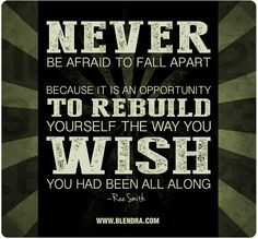 2013: My Rebuilding Year. Never be afraid to fall apart because it is ...