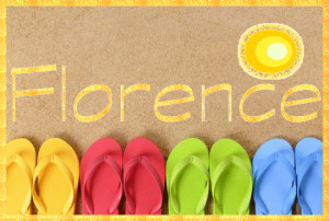 Florence colored simple flip flops