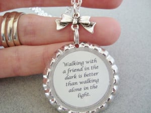 friendship quote necklace, friend pendant, resin quote pendant, best ...