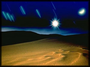 Desert Night Comet Storm Picture