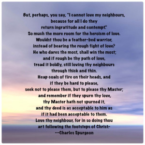 Loving your neighbor-Charles Spurgeon