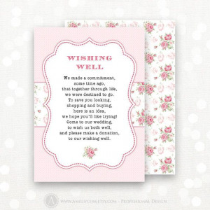 Printable Wishing Well Card Wedding Pink Shabby Chic by AmeliyCom, $10 ...