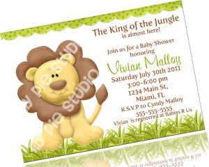 Lion King Birthday Invitation Template King of the jungle baby shower
