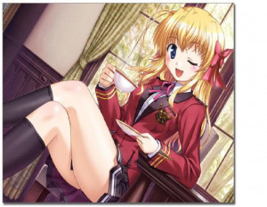 Preppy Anime Girl With Tea Image