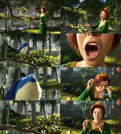 Bird exploding in Shrek due to Fiona's singing More