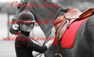 horse quotes photo: Courage woman-and-red-saddle-pad.jpg