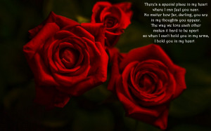 Red roses and love quote wallpaper