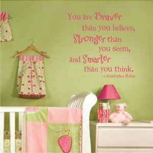 Christopher Robin Pooh Quote You are Braver by Remarkable Walls, $14 ...