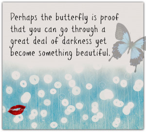 Perhaps the butterfly is proof that you can go through a great deal of ...