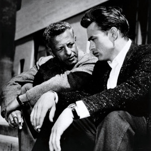 Nicholas Ray and James Dean on the set of Rebel without a Cause 1955