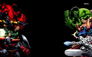 Villains vs superheroes wallpaper