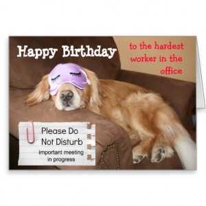 Funny Golden Retriever CoWorker Office Birthday Greeting Card
