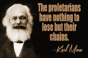 Karl Marx and one of his quotes.