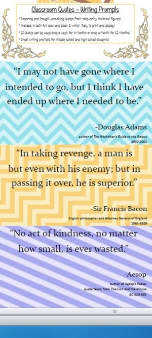 Classroom Quotes - Writing Prompts & Posters... CHEAP download for ...
