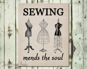 ... the Soul Wall Art Printable Sewing Wall Decor Sewing Wall Art Quote