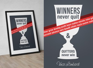 Vince Lombardi poster – Winners never quit