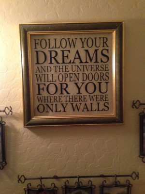 DIY. Wall Decal Quote Vinyl Lettering Words follow Your dreams Crafts