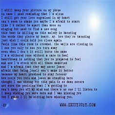 My newest poem about missing someone you fell so hard for. More