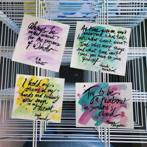 Quotes on watercolor paper. You could choose your quotes or come up ...