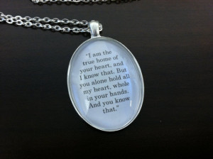 ... hold all my heart Book Quote Charm Pendant Necklace Diana Gabaldon