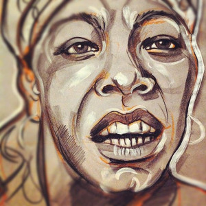 Maya Angelou, 2012. Katarina Thorsen. Street art prep. China marker ...