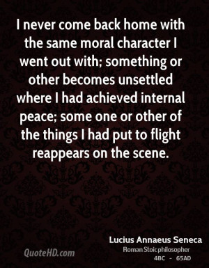 moral character I went out with; something or other becomes unsettled ...