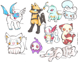 Finally More Pokemon Hybrids by PinkMelodii