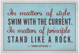 Stand Like A Rock Thomas Jefferson Quote Art Print Poster Poster