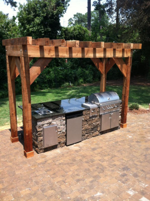 small outdoor kitchens with pergola