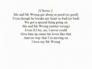 Mr Wrong lyrics & karaoke