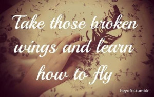 quotes about life take those broken wings and learn how to fly Quotes ...