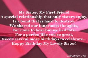 Sister Birthday Poems
