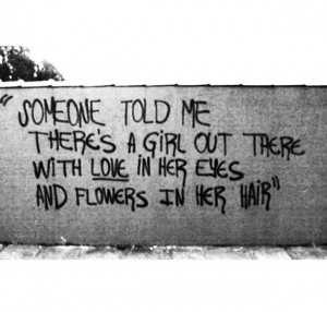 ... her eyes and flowers in her hair