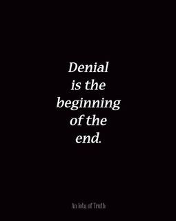 Denial is the beginning of the end - quit being in denial and face the ...